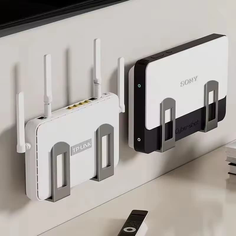 Kit 2 Suporte Roteador Parede Wi-Fi Armazenamento Prateleira Suspensa