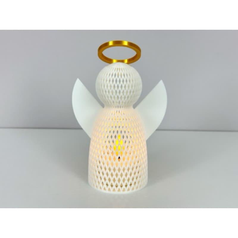 Anjo Decorativo 14cm com Luz + Vela de LED | Enfeite Anjo Iluminado para Decoração