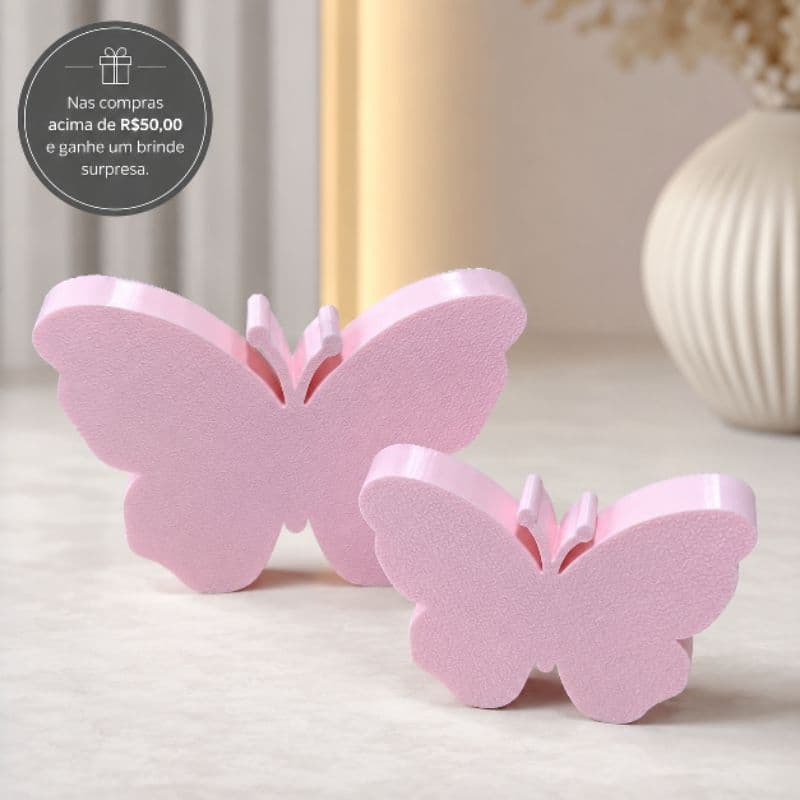 Kit 2 Borboleta Decorativa 3D Luxo Enfeite Casa e Quarto de Bebê Presente Criativo Decoração Super Fofa e Sofisticada