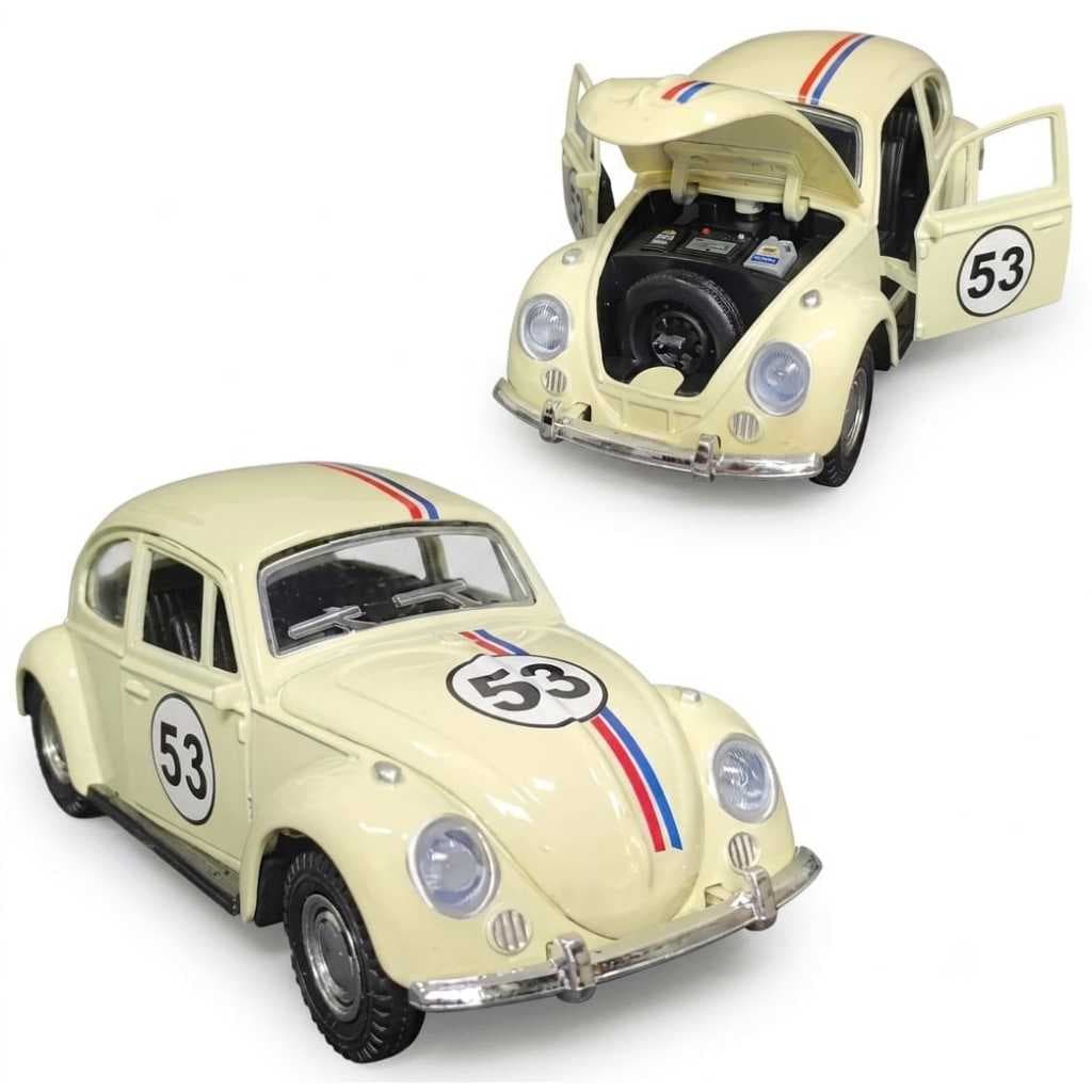 Miniatura Fusca Herbie 53 Carro Metal Abre Porta Classico Colecionável