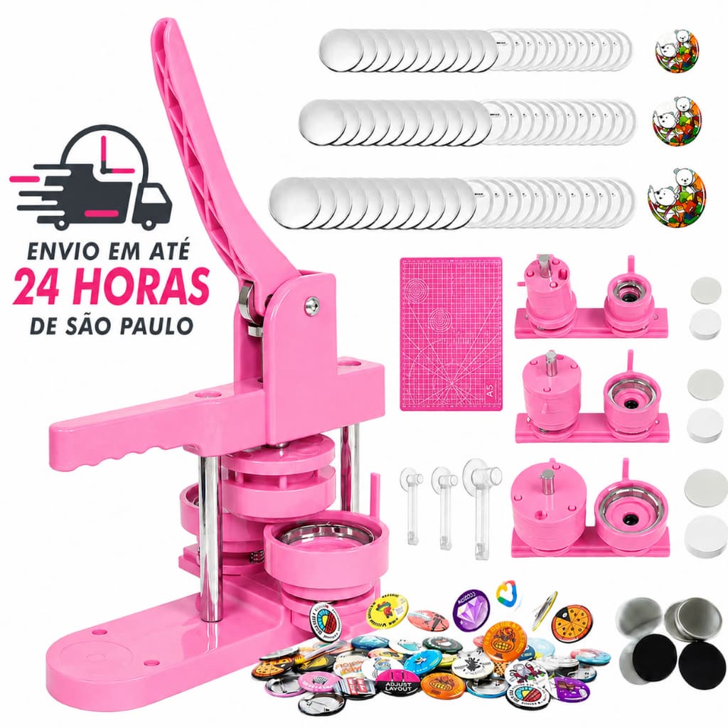 Kit Conjunto de Máquina de Crachá Deslizante Máquina De Button, Botão, Broche, Crachá 33/44/50/58mm 150 Boton