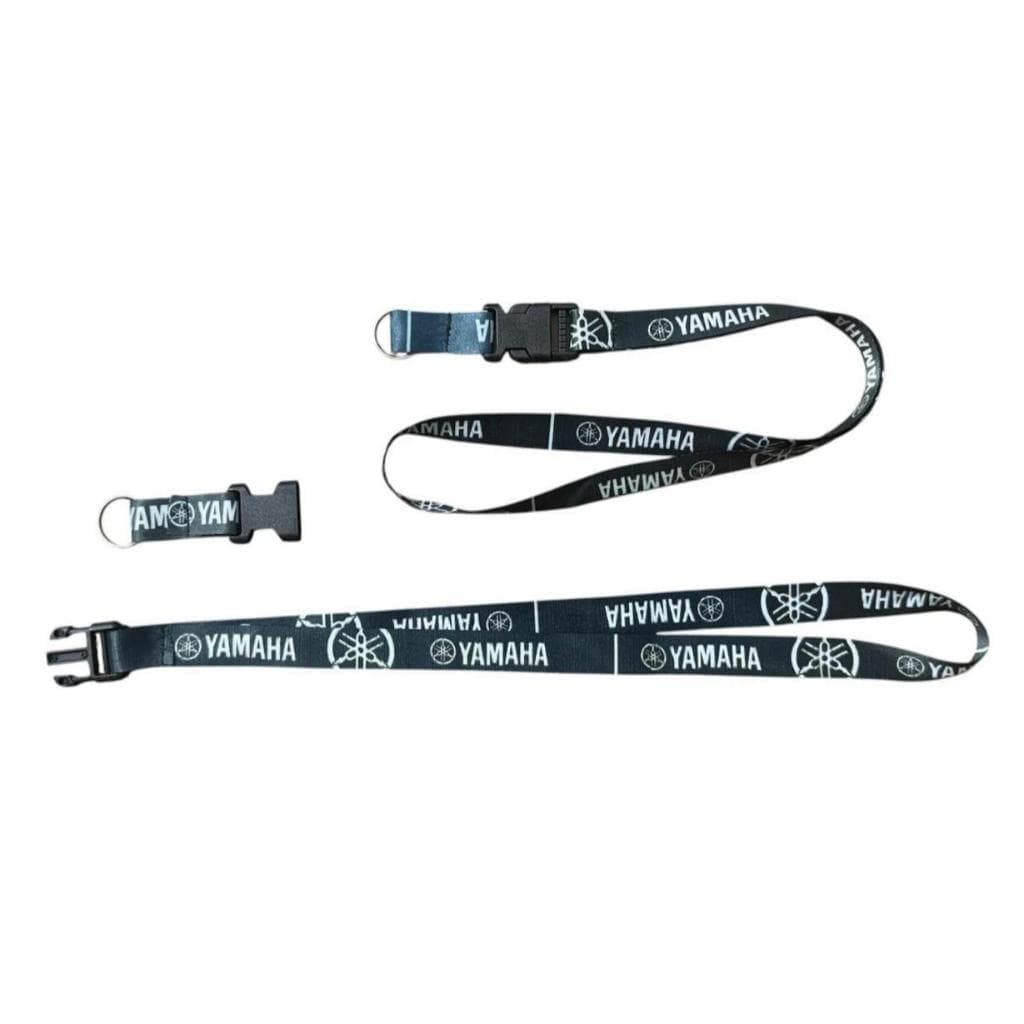 Kit 2 Cordões de Pescoço com Engate Saque Rápido YAMAHA Preto para Chave de Moto Chaveiro ou Crachá