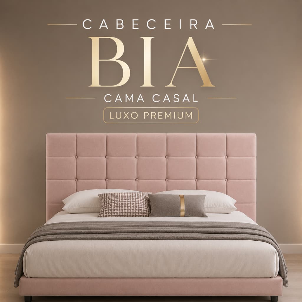 Painel Cabeceira De Cama Suspensa Pratica Para limpar Cama Casal 1.40x55cm Suede Linho Acolchoada Almofadada