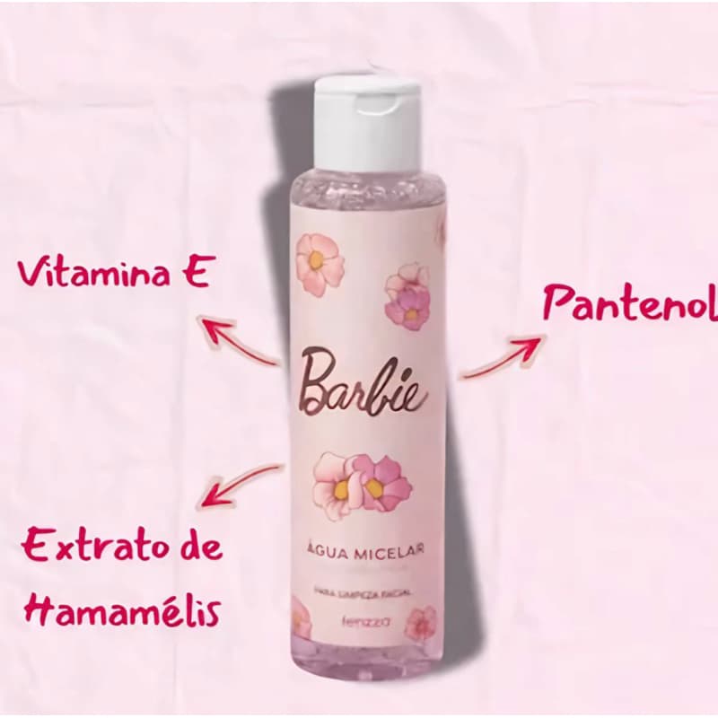 Água micelar Barbie limpeza e demaquilante hidratação e suavidade