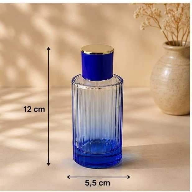 Frasco Para Perfume Vidro 100ml Azul Com Válvula Spray R.Wc4