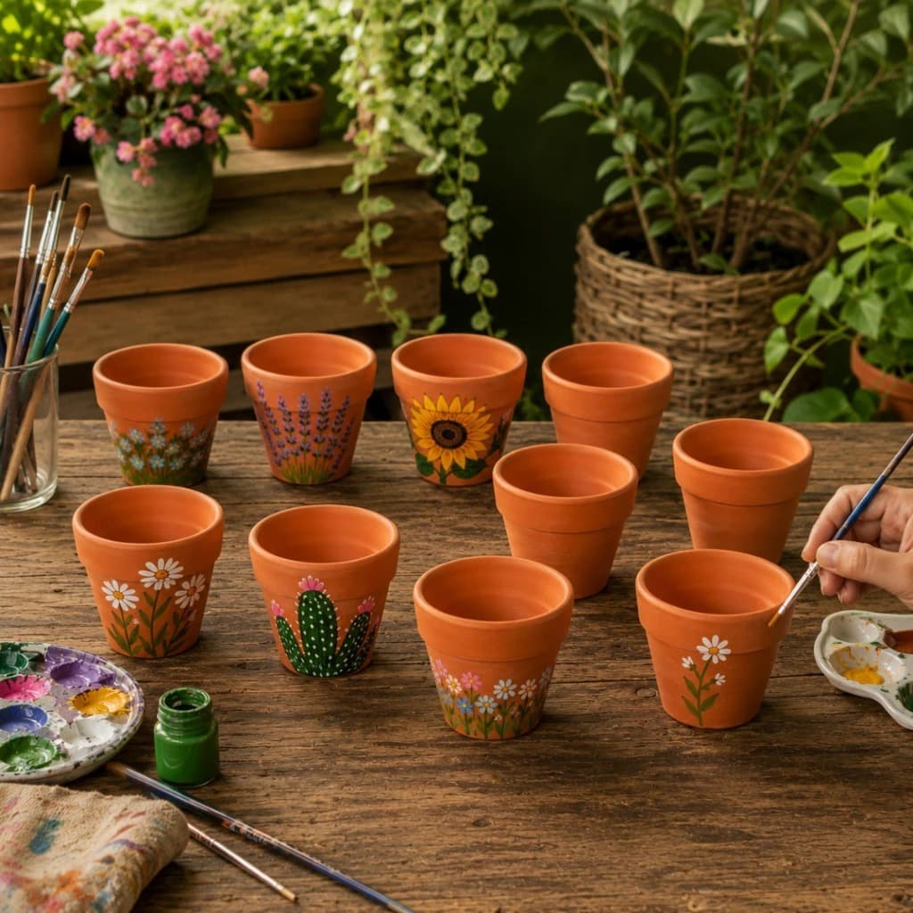 Kit Mini 16 Vasos de Barro Cerâmica 8x7cm Cachepô para Suculentas, Cactos, Mini Orquídeas, Flore, Vasinho Lembrancinha