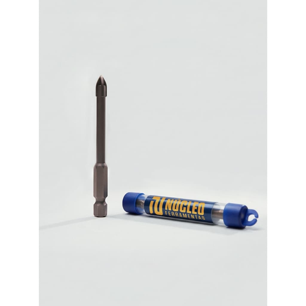 Broca de Titânio para Vidro Azulejo Cerâmica 6mm Ponta Cruzada