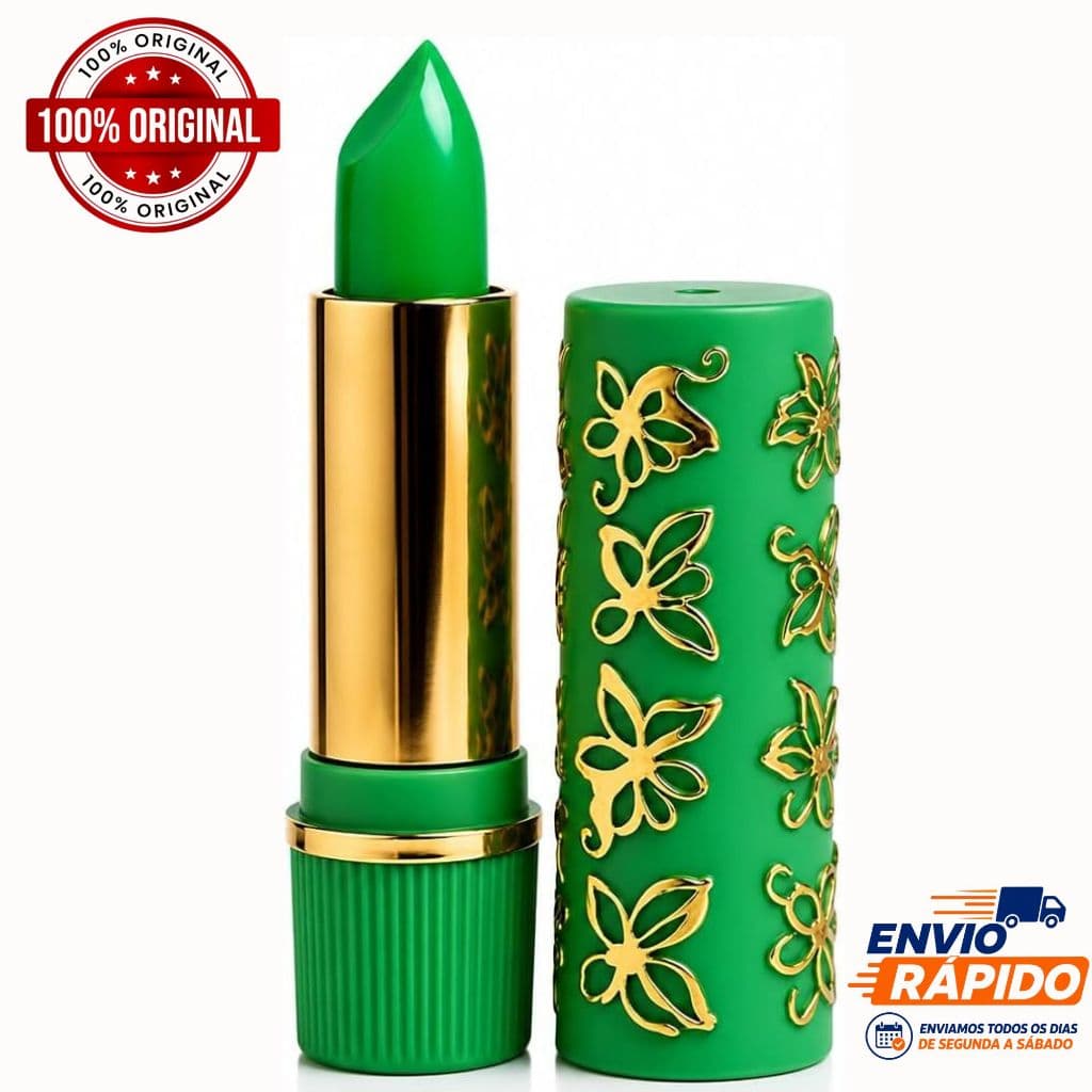 Batom Mágico Verde 24 Horas Vivai Muda De Cor Com Ph Lindo E Hidratante Perfeito!