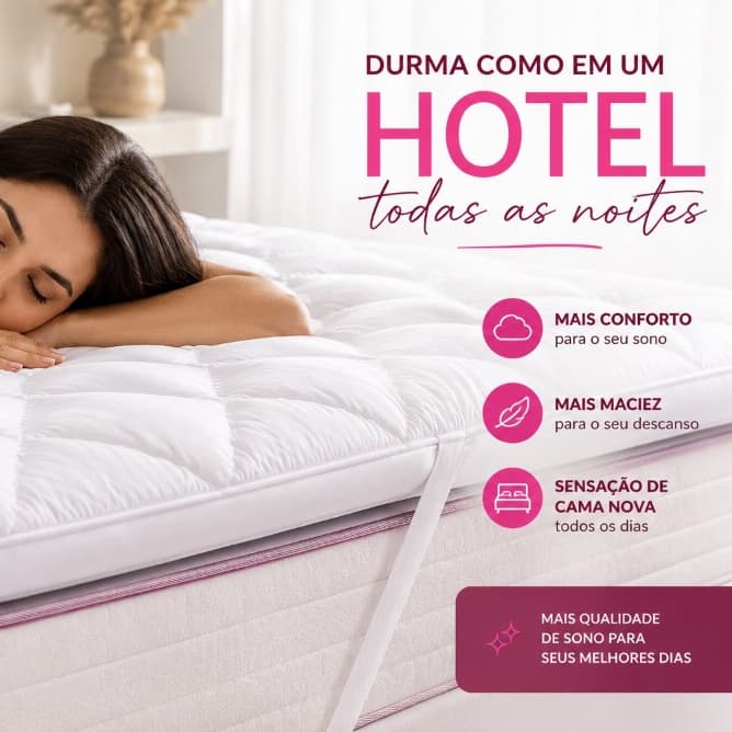 Pillow Top Cama Casal Premium Toque De Plumas 138x188 Macio Protetor de Colchão BestPillow