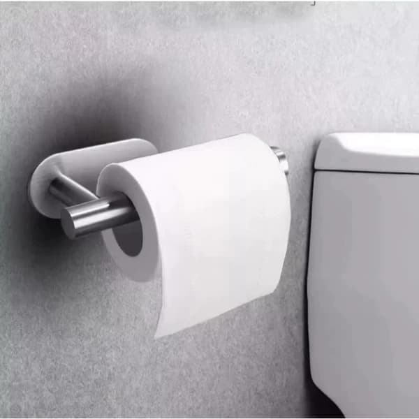 Suporte de papel higiênico em aço inoxidável 304 com gancho autoadesivo