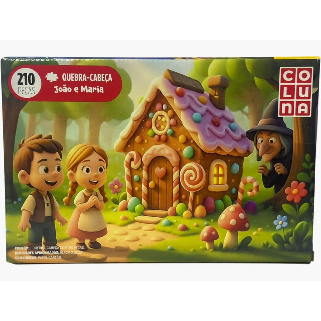 Quebra-Cabeça Infantil João e Maria 210 Peças – Coluna Brinquedos