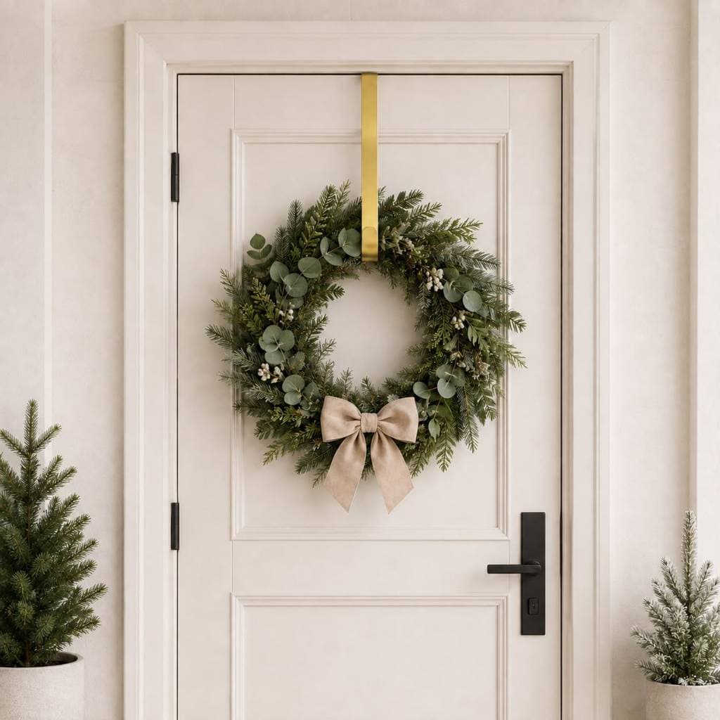 Gancho Porta Guirlanda Natal 38cm Suporte Decorativo para Porta decoração