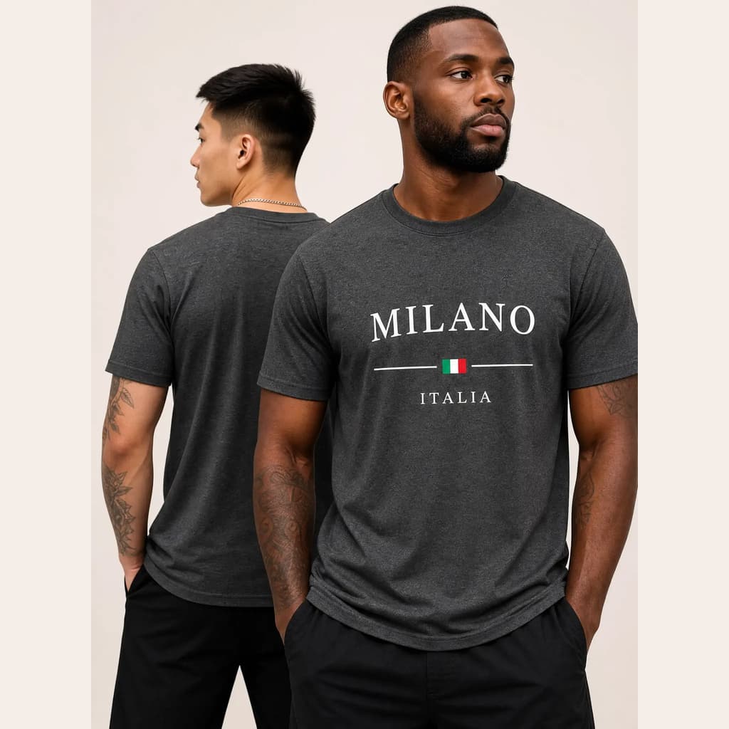 Camiseta Masculina P ao G5 Camisa em Algodão Tecido Premium Milano Lançamento