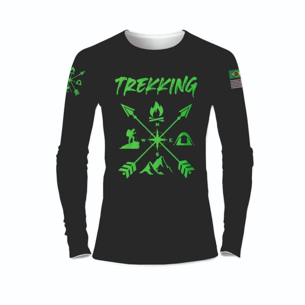 Camiseta Manga Longa Esportiva Trilha Trilheiro Montanha Personalizada Proteção uv50+ Térmica Cores