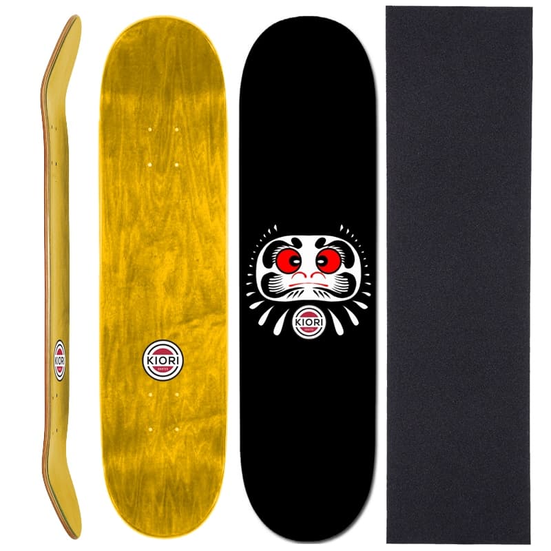 Shape de Skate com Lixa - Kiori Skates - Daruma Black 7.75"
