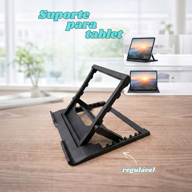 Suporte para Tablet Ajustável Dobrável Portátil Antiderrapante Base Estável Universal