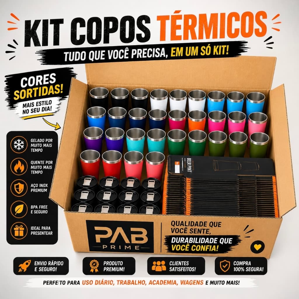 Kit Copos Térmicos 473ml 30 Unidades Atacado Conjunto Mais de 10 Cores Disponíveis