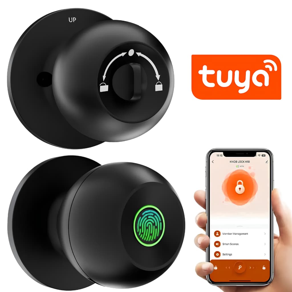 Fechadura Inteligente 3em1 Biométrica Impressão Digital APP Tuya Bluetooth Para Casae Apartamento