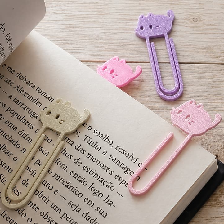 Clipes Gatinhos Para Planner Caderno Agenda Livros | Marcador de Página Gato Kawaii | Papelaria Fofa | Clips