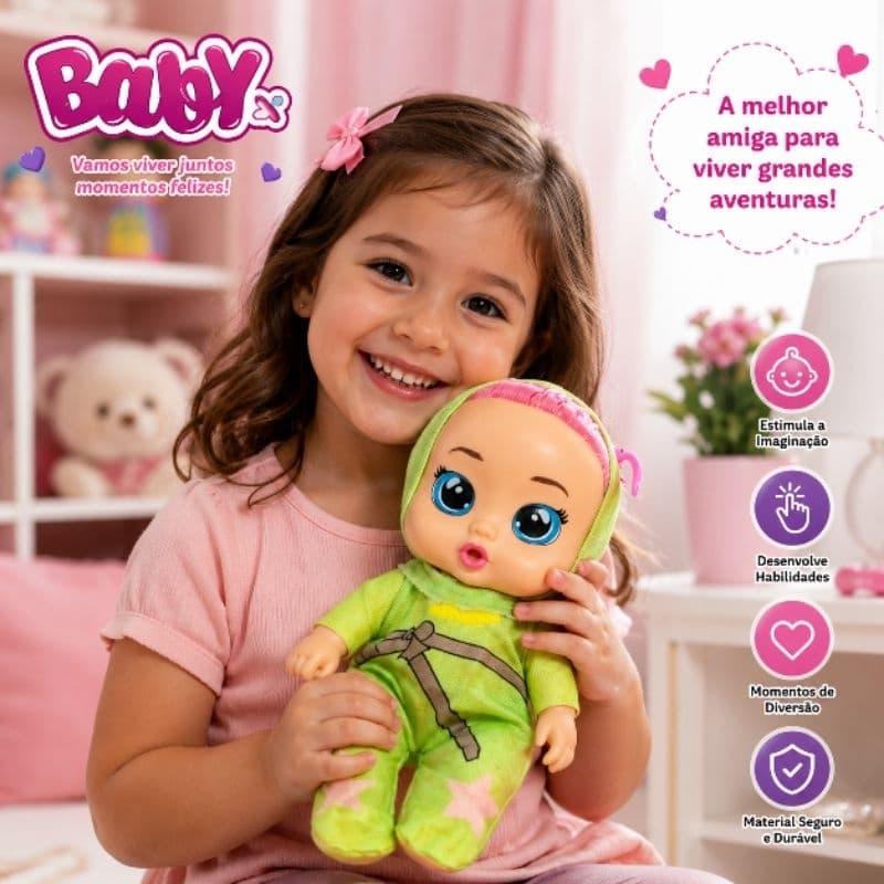 Boneca Bebê Realista Infantil Menina Brinquedo Divertido