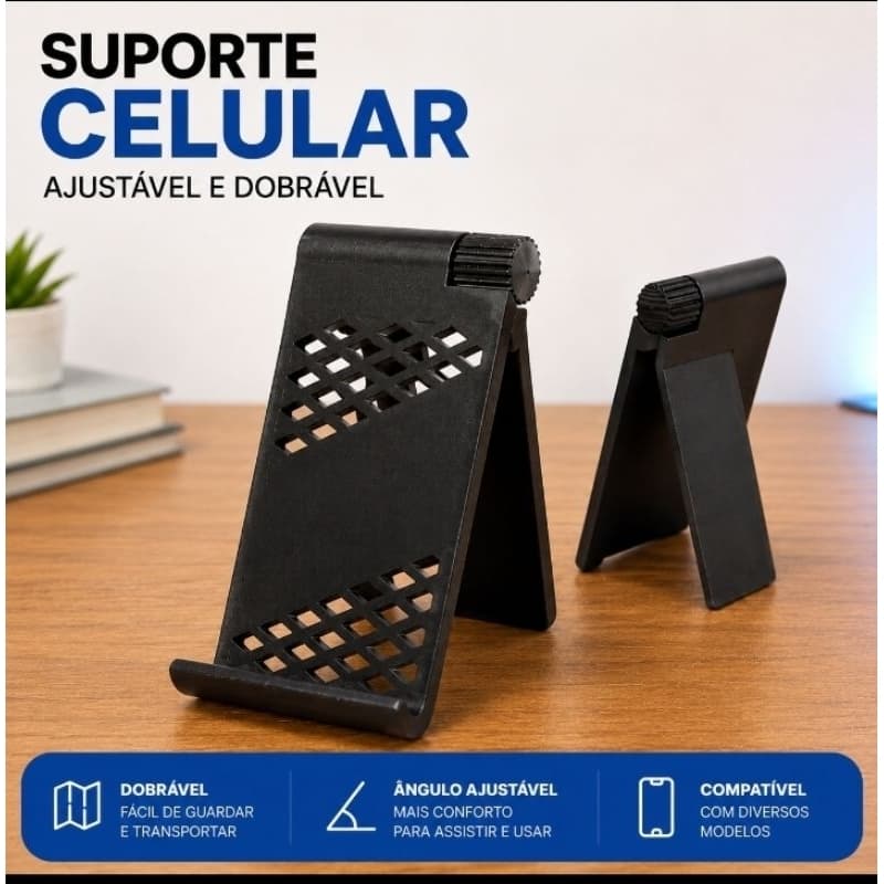 📱 Suporte Celular Ajustável Dobrável Articulado para Mesa Portátil Apoio para Smartphone Filmes Vídeos Aulas e Chamadas