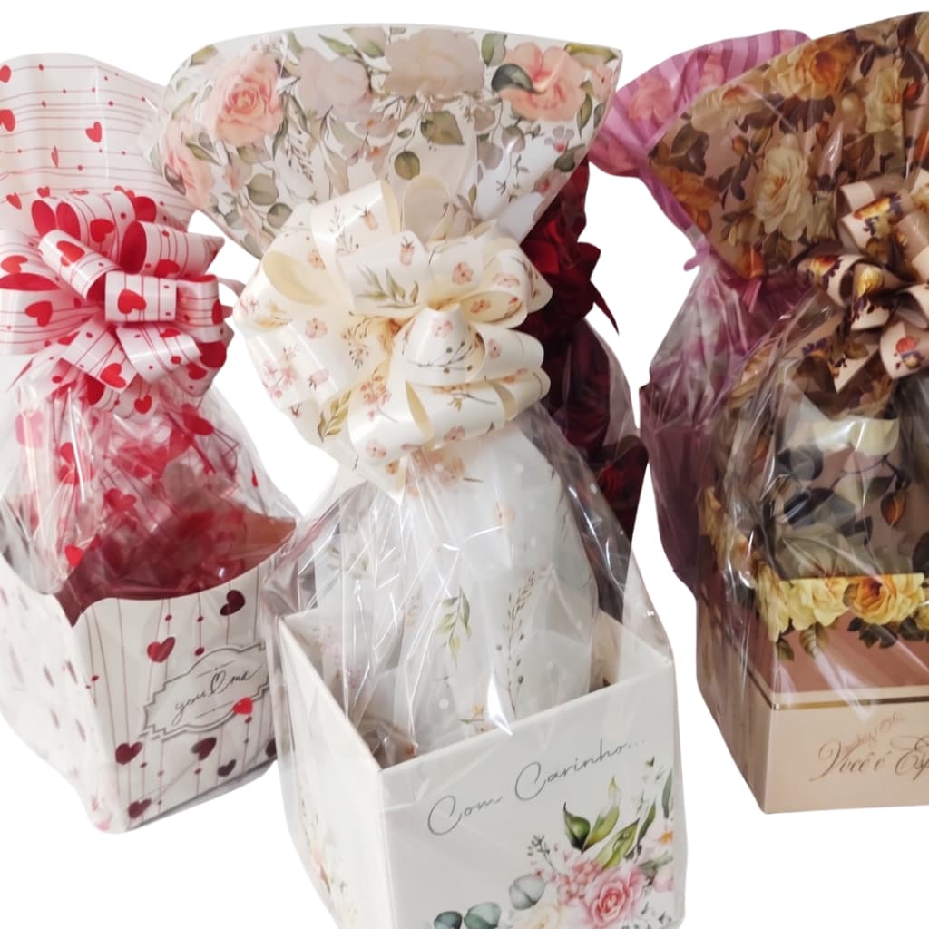 Kit Embalagem Completo Com Saco De Cesta E Laço Bola - Floriculturas Doceflorismo Presentes