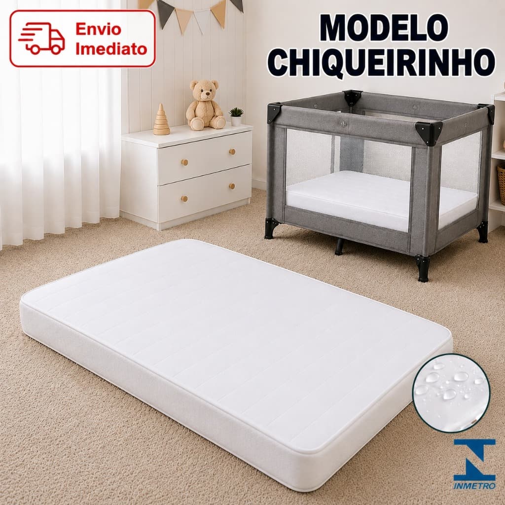 Colchão Chiqueirinho Moisés Berço 100x70 Envio Imediato Espuma D18 Bebê Infantil Baby AntiAlergico AntiManchas Antifungo
