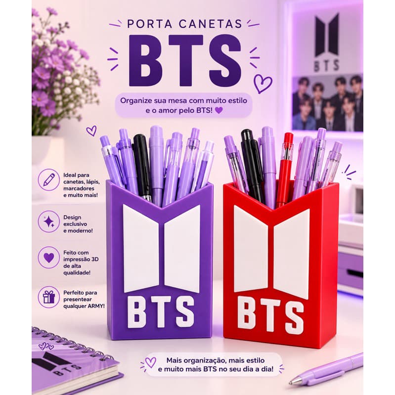 Porta Canetas / Lápis BTS ARMY