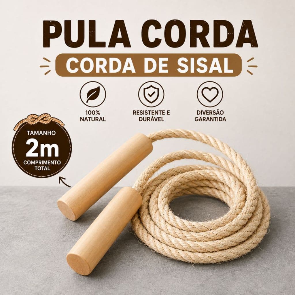 30 Pula Corda Infantil Sisal 2,0m Prendas Dia das Crianças Festa São João Aniversário