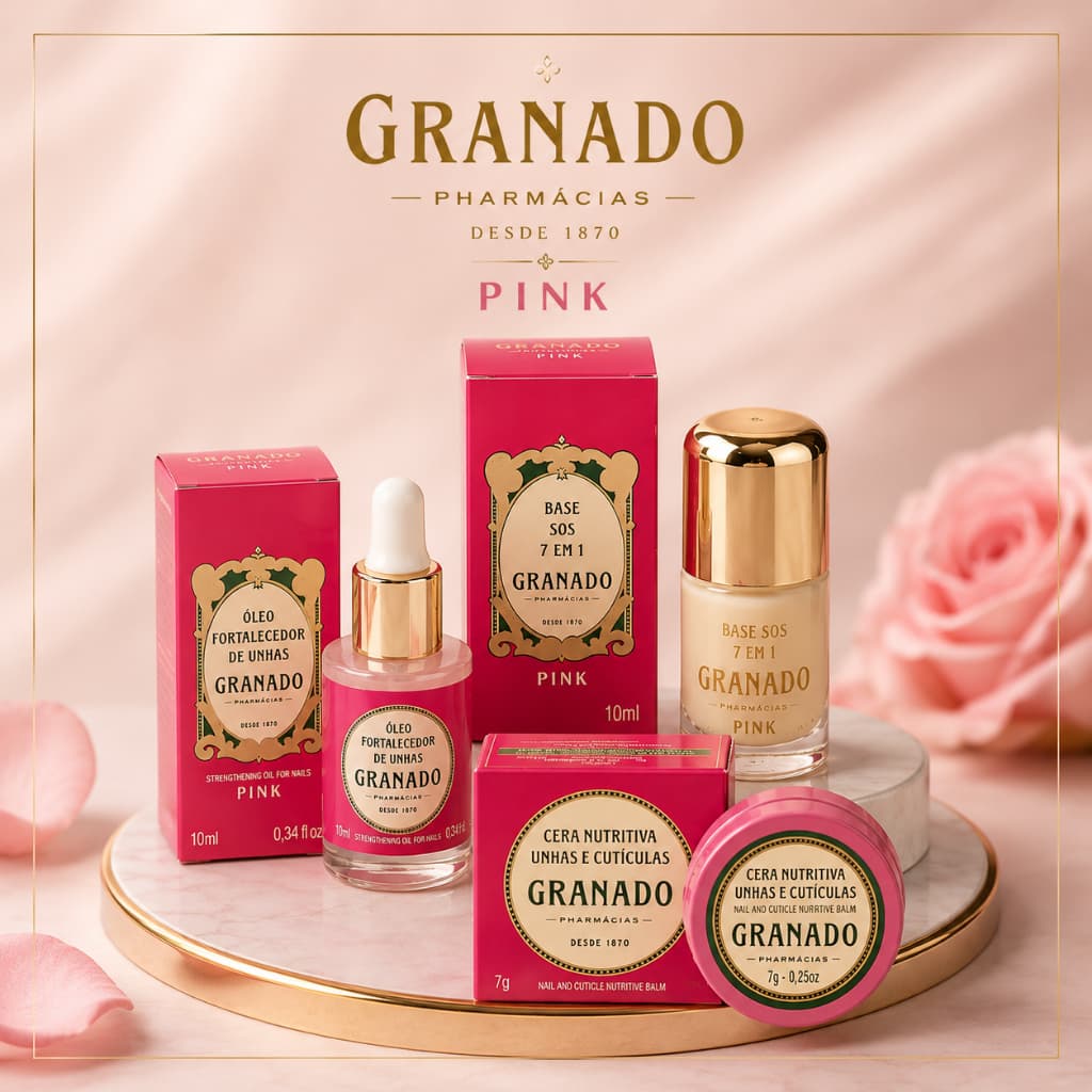 Kit Granado Pink Base SOS 7 Em 1 Óleo Fortalecedor Cera Nutritiva Unhas E Cutículas