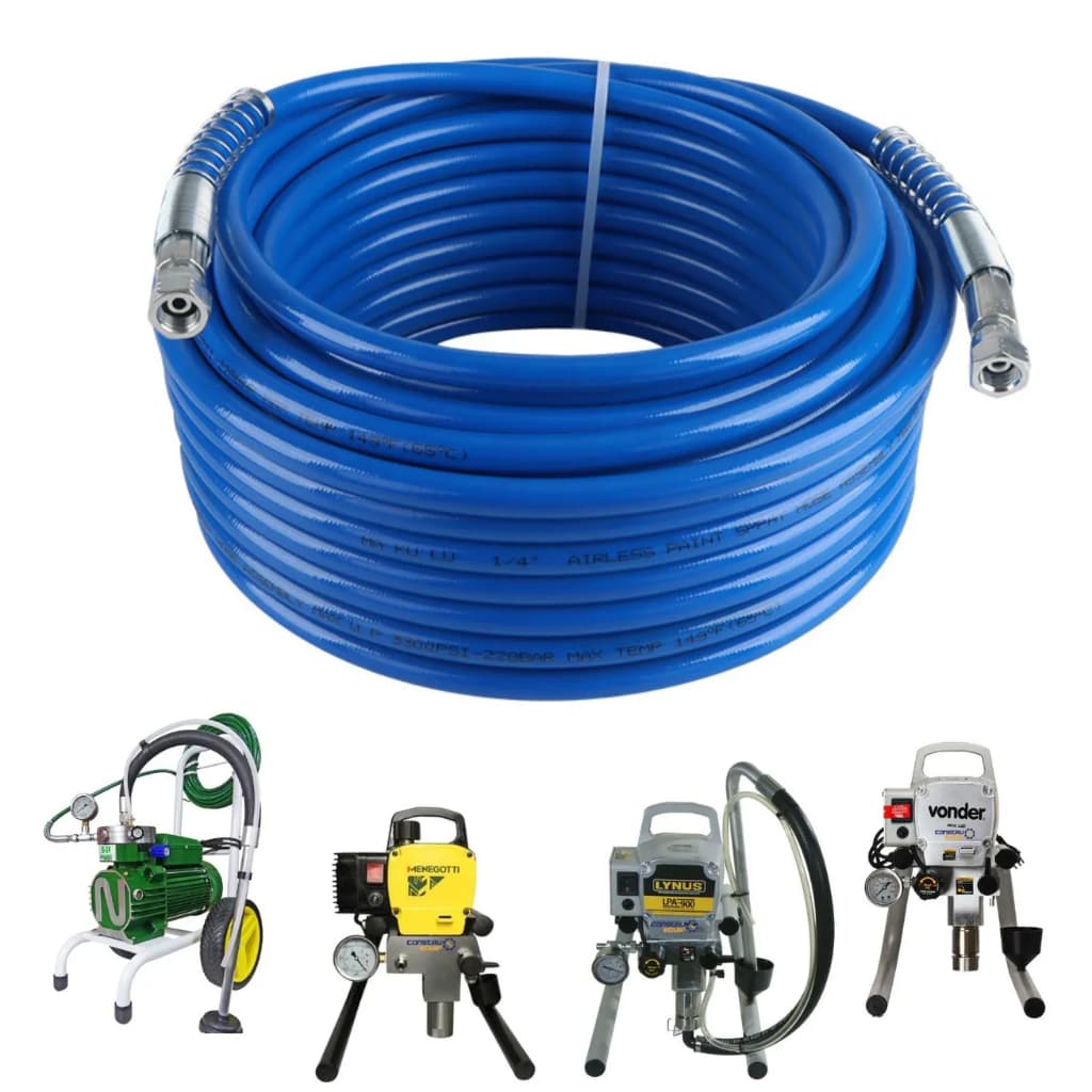 Mangueira Airless 15 metros Azul universal alta pressão Para Maquina Arless compatível todas marcas