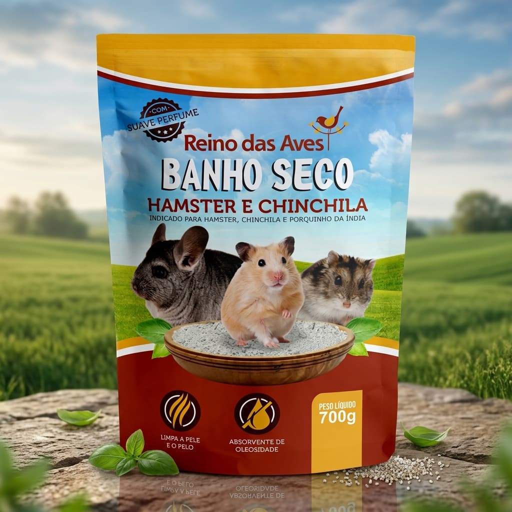 Banho Seco para Hamster Chinchila e Porquinho da Índia 700g Reino das Aves