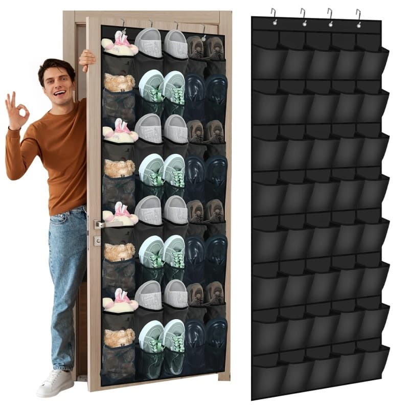 Organizador de Sapatos Pendurável para Porta com 24 Bolsos Sapateira Vertical para Armário e Quarto