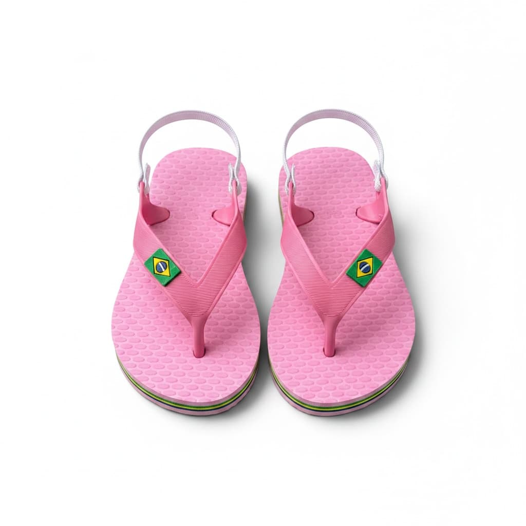 Chinelo Bebê Brasil em EVA com Elástico Traseiro Infantil Confortável Leve e Macio