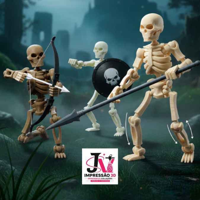 Dummy13 Skeleton Esqueleto Articulado Flexível Impressão 3D - Boneco Decorativo Fidget Toy