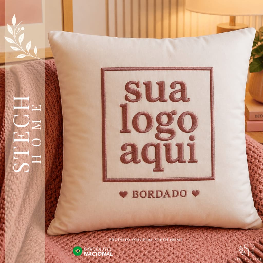 Almofada personalizada bordada sua logo ou imagem personalizado cor a sua escolha 40x40