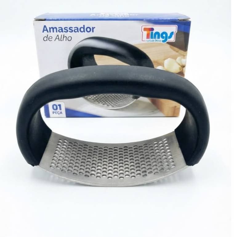 Amassador de Alho de Inox Antiderrapante