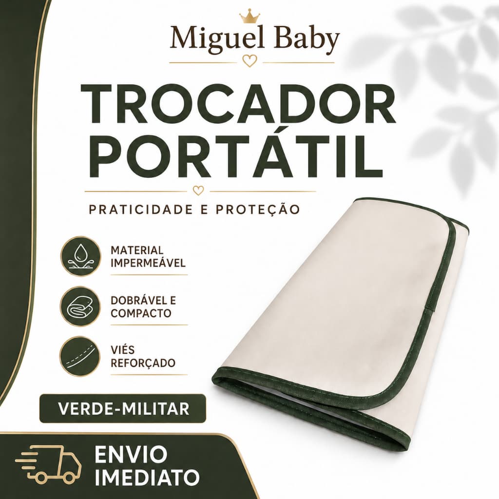 Trocador  de Fralda Portátil Impermeável Bebê Dobrável Luxo para Bolsa Maternidade Feminino e Masculino