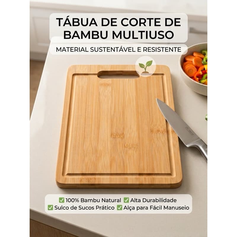 Tábua de corte de bambu 20cmx28cm (Novo modelo)