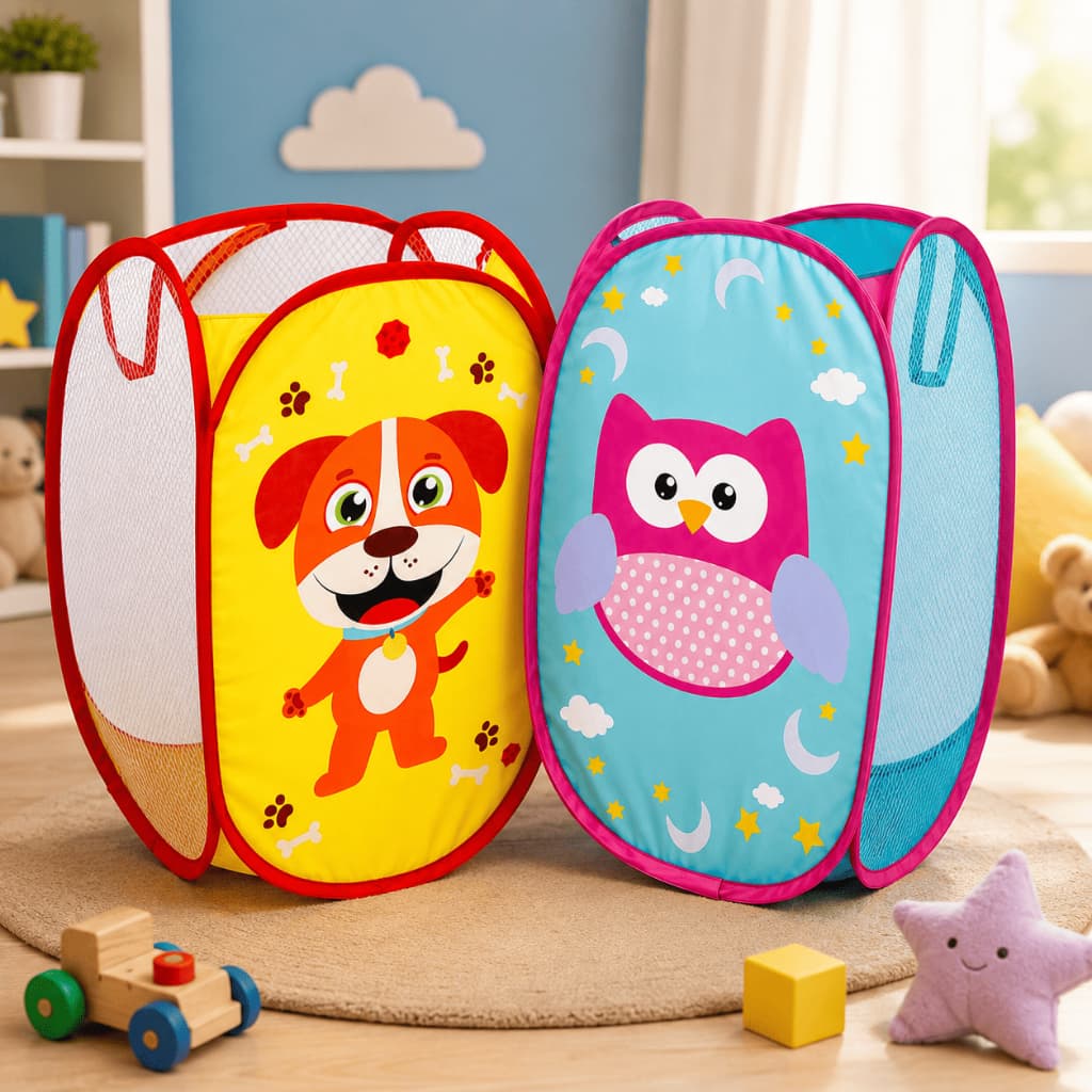 Cesto Organizador Infantil Telado Para Roupas e Brinquedos 50x30cm