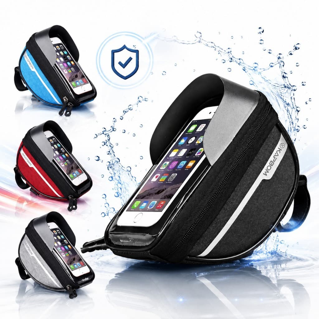 Bolsa Guidão Bicicleta Bike Impermeável com Suporte para Celular Touch Kapbom Cores Sortidas