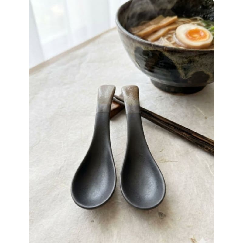 Kit Colher 2 Peças De Melamina Japonesa 15 cm