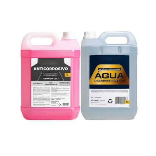 Kit 5l Aditivo Radiador Rosa 5l Água Desmineralizada