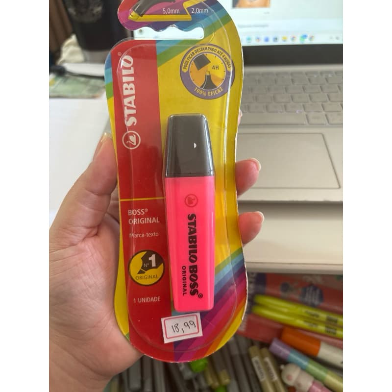 Marca Texto Stabilo Boss Original fluorescente.