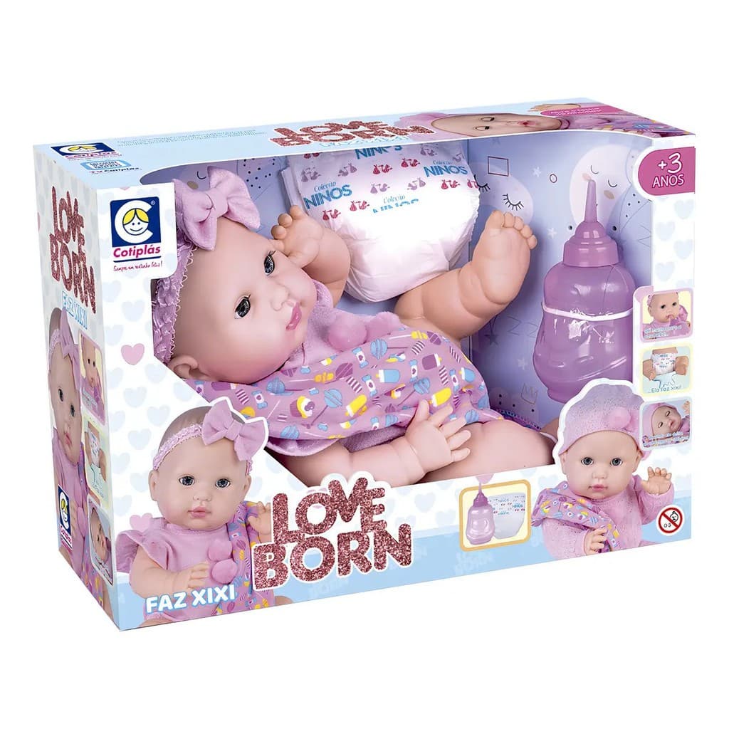 Boneca Love Born com Naninha - Macia e Perfumada, Realista e com Mantinha