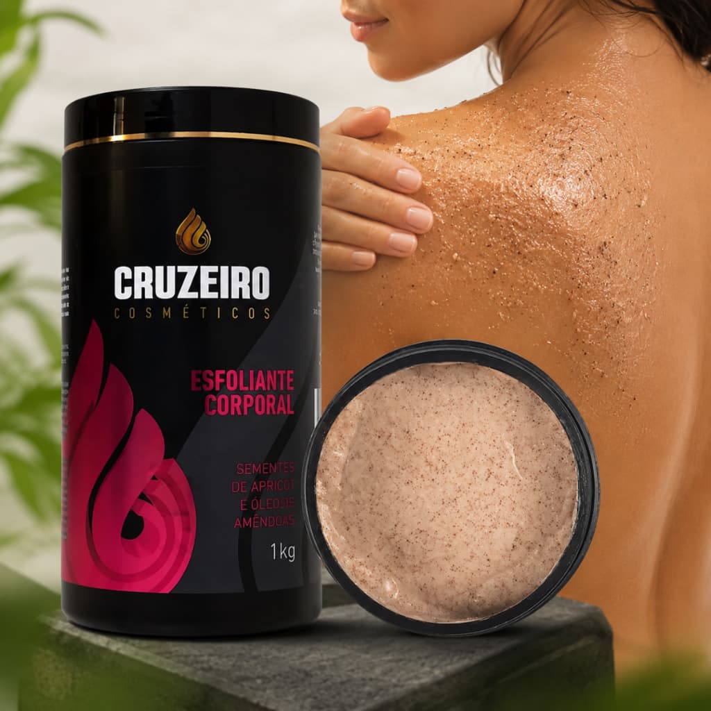 Esfoliante Corporal Cruzeiro Semente de Apricot e Óleo de Amêndoas 1Kg - Bronzeamento Natural Sol