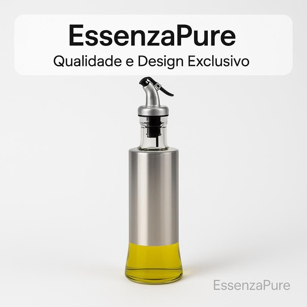 Galheteiro Azeite Vinagre Dosador Vidro Aço Inox 300ml