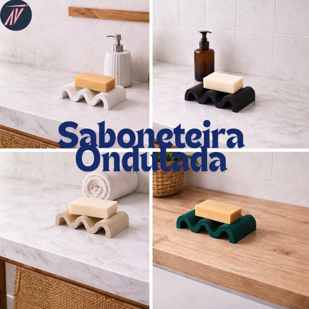 Saboneteira Suporte Ondulado Decorativo - Design Clean