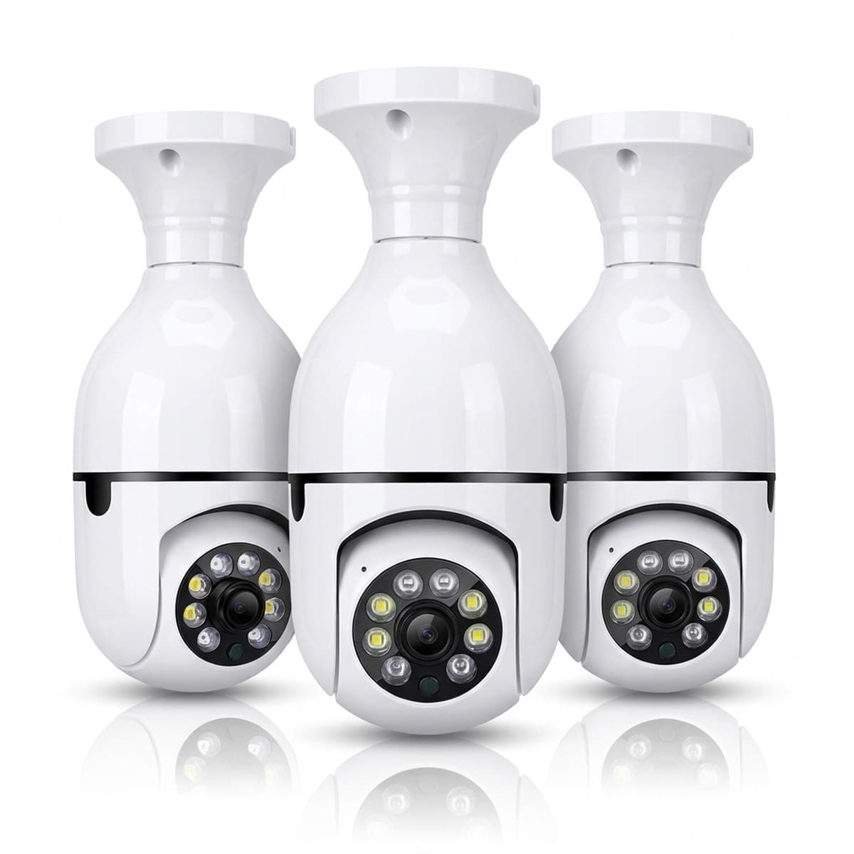 Câmera de Segurança Kit 3 Camera Lampada