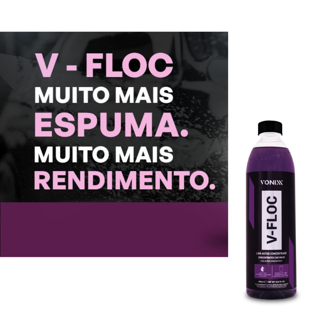 shampoo automotivo+vfloc+vonixx+500ml+concentrado+lavaauutos.
